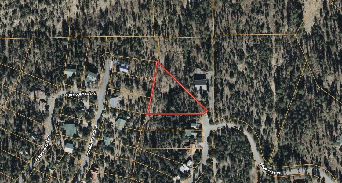 Aerial map of the Lincoln County, New Mexico property on Snow Park Road