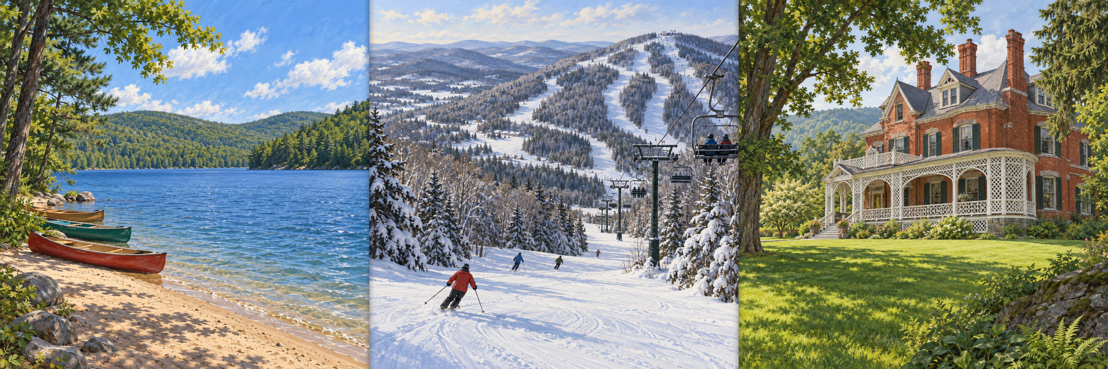 Echo Lake at Camp Plymouth, Okemo Mountain, and Marsh-Billings-Rockefeller scenery