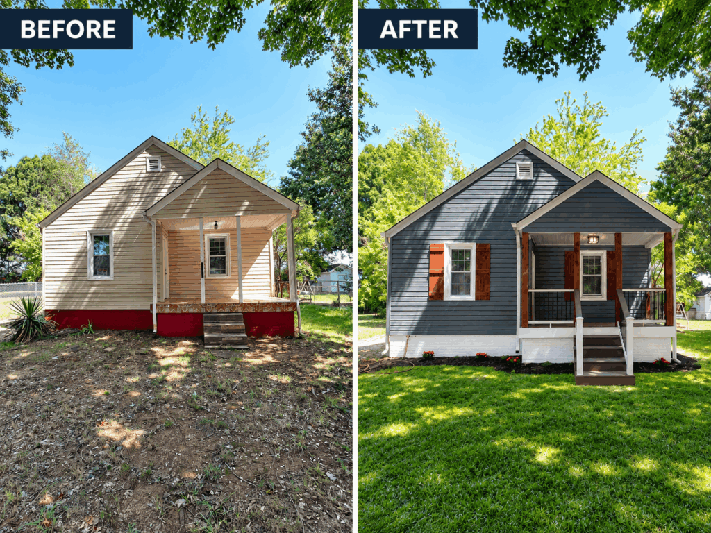 Before and after High Point University rental