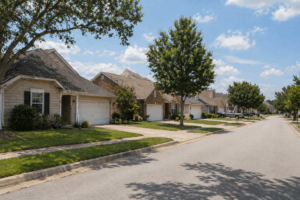 residential neighborhood in Bryan College Station Texas representing comparison between Bryan and College Station living