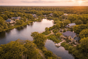 Millican Reserve community in College Station Texas with trails, lakes, and natural landscape