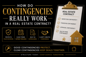 home exterior in Bryan College Station Texas representing real estate contract contingencies and decision making