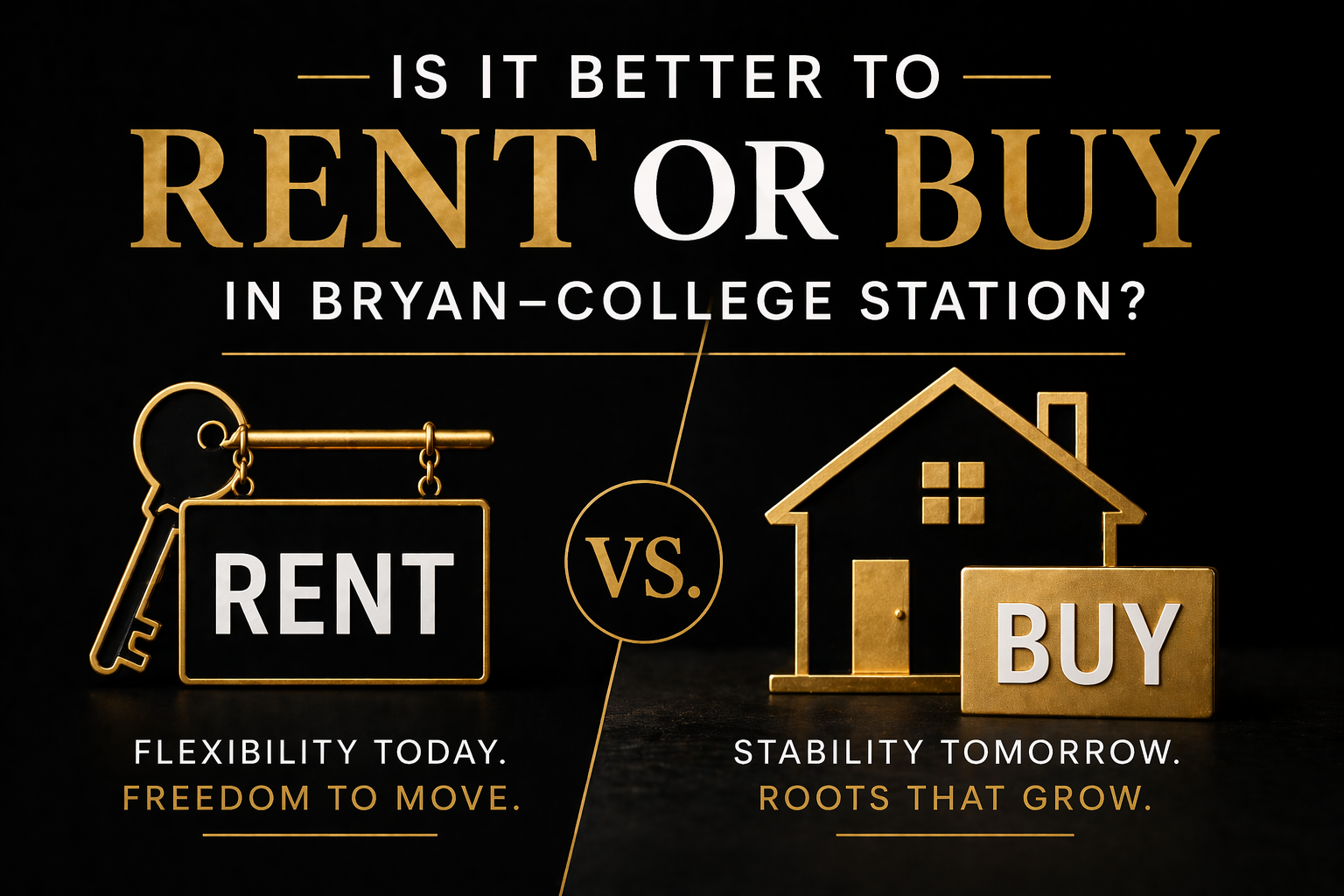 residential home in Bryan College Station Texas representing decision between renting and buying