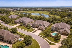 Riverstone neighborhood in Bryan College Station Texas with large lots and semi rural setting