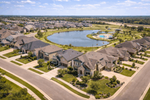 Southern Pointe neighborhood in College Station Texas with lakes and trails