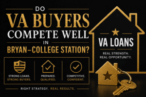 home exterior in Bryan College Station Texas representing VA buyers purchasing a home successfully