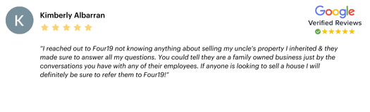Kimberly Albarran - Four 19 Properties Google Review
