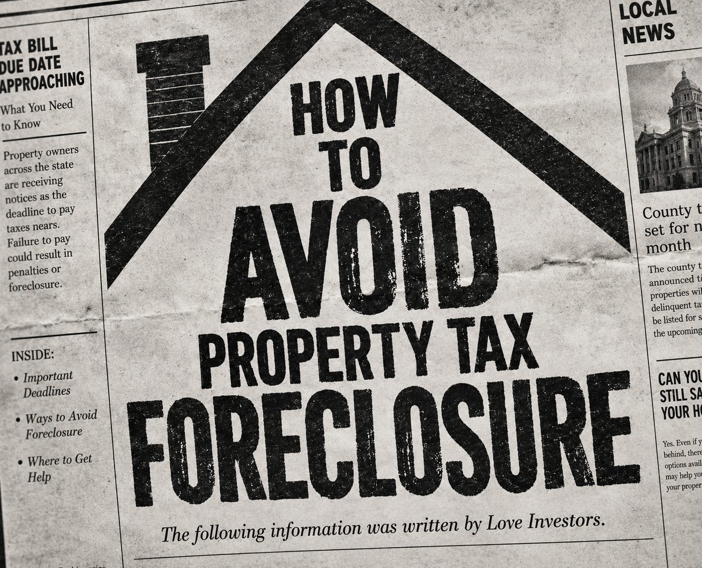 Love Investors - Property Tax Foreclosure Help In Texas Property tax foreclosure help in Texas from Love Investors