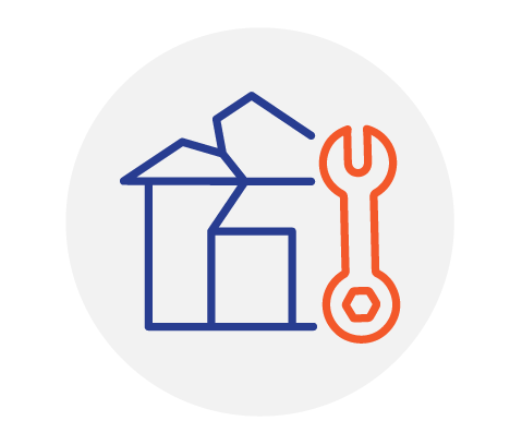 damaged house icon