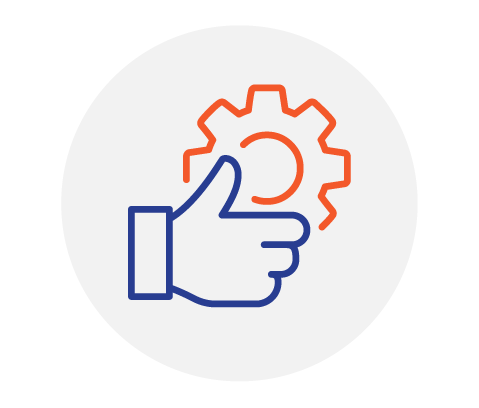 Simple process throughout icon