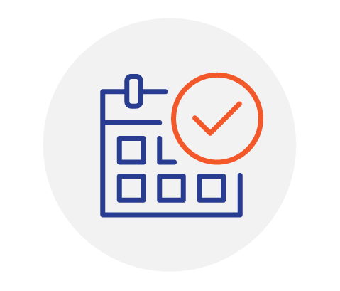 calendar with check mark icon