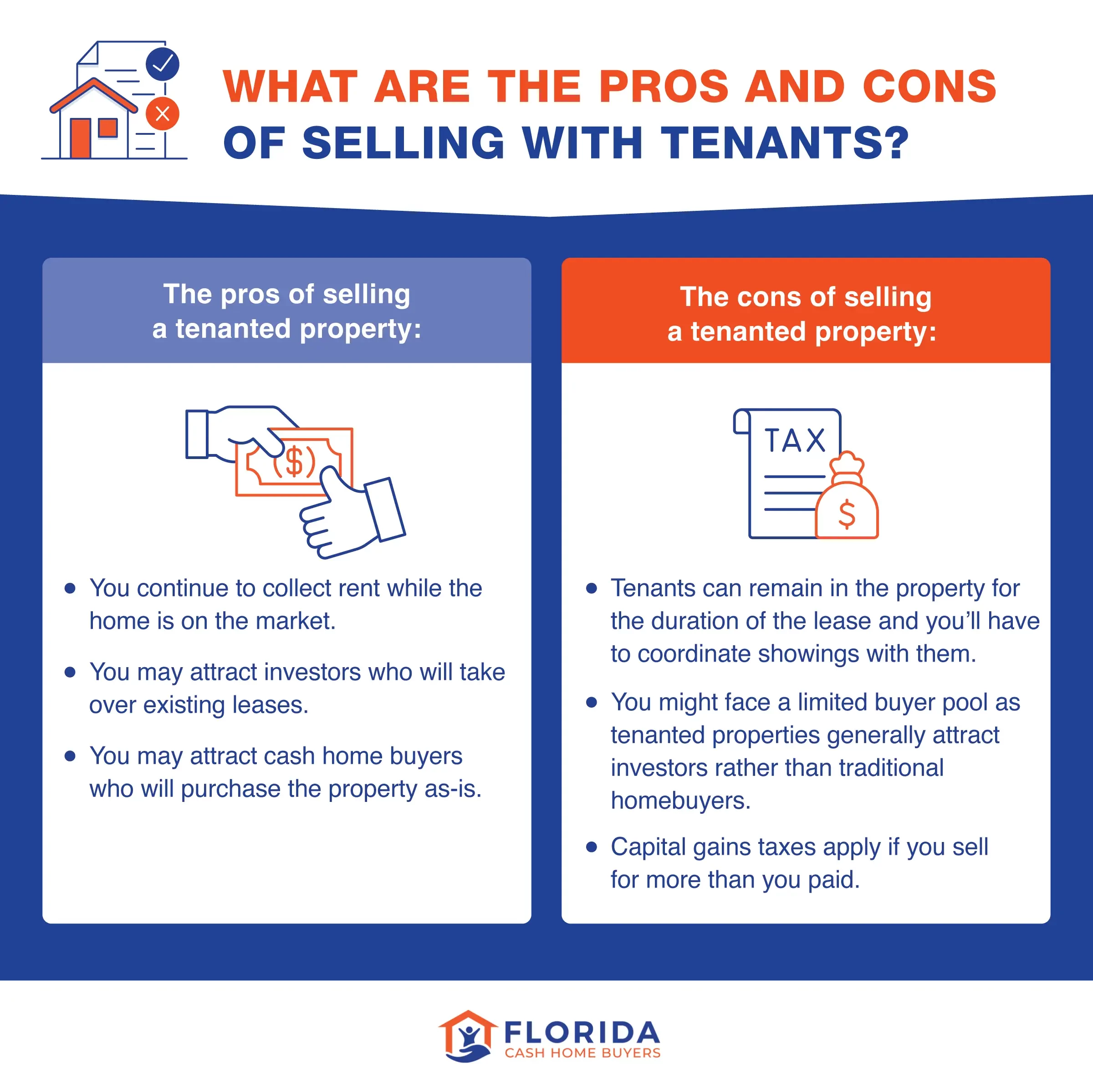 pros and cons of selling a property with tenants