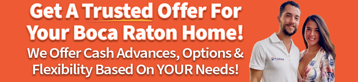 a picture of owners saying that you can sell your house in Boca Raton quickly with a trusted cash offer