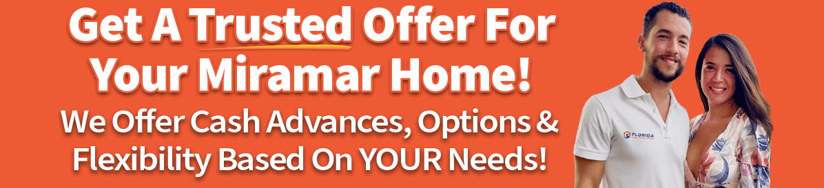 A picture of owners saying that you can sell your house in Miramar quickly with a trusted cash offer