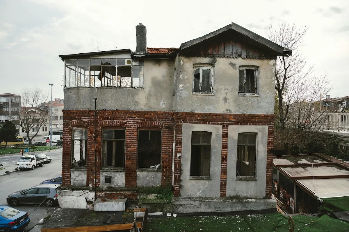 condemned two story house