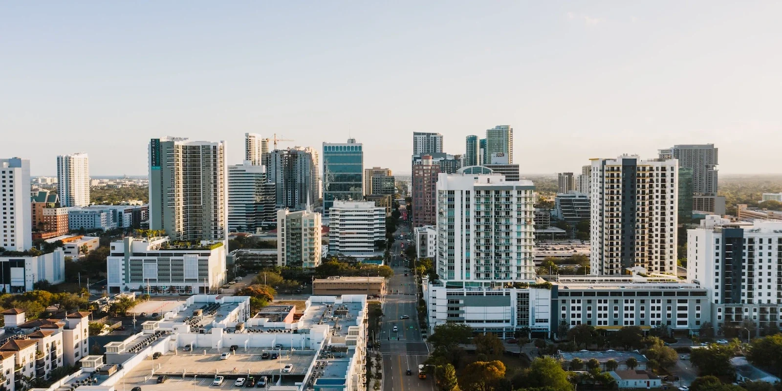 Aerial view of downtown Fort Lauderdale, FL