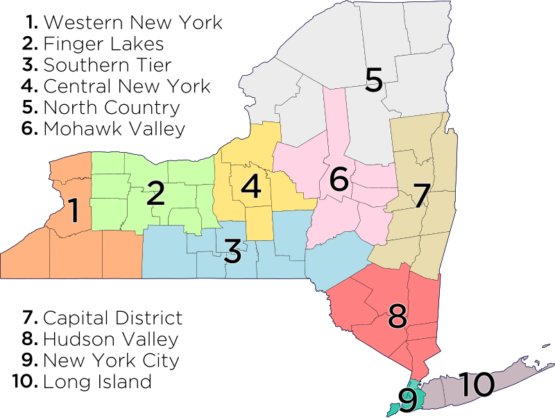 New York State Department of Economic Development Map | WeBuyLandNewYork.com | Surplus Asset Specialists, Inc.