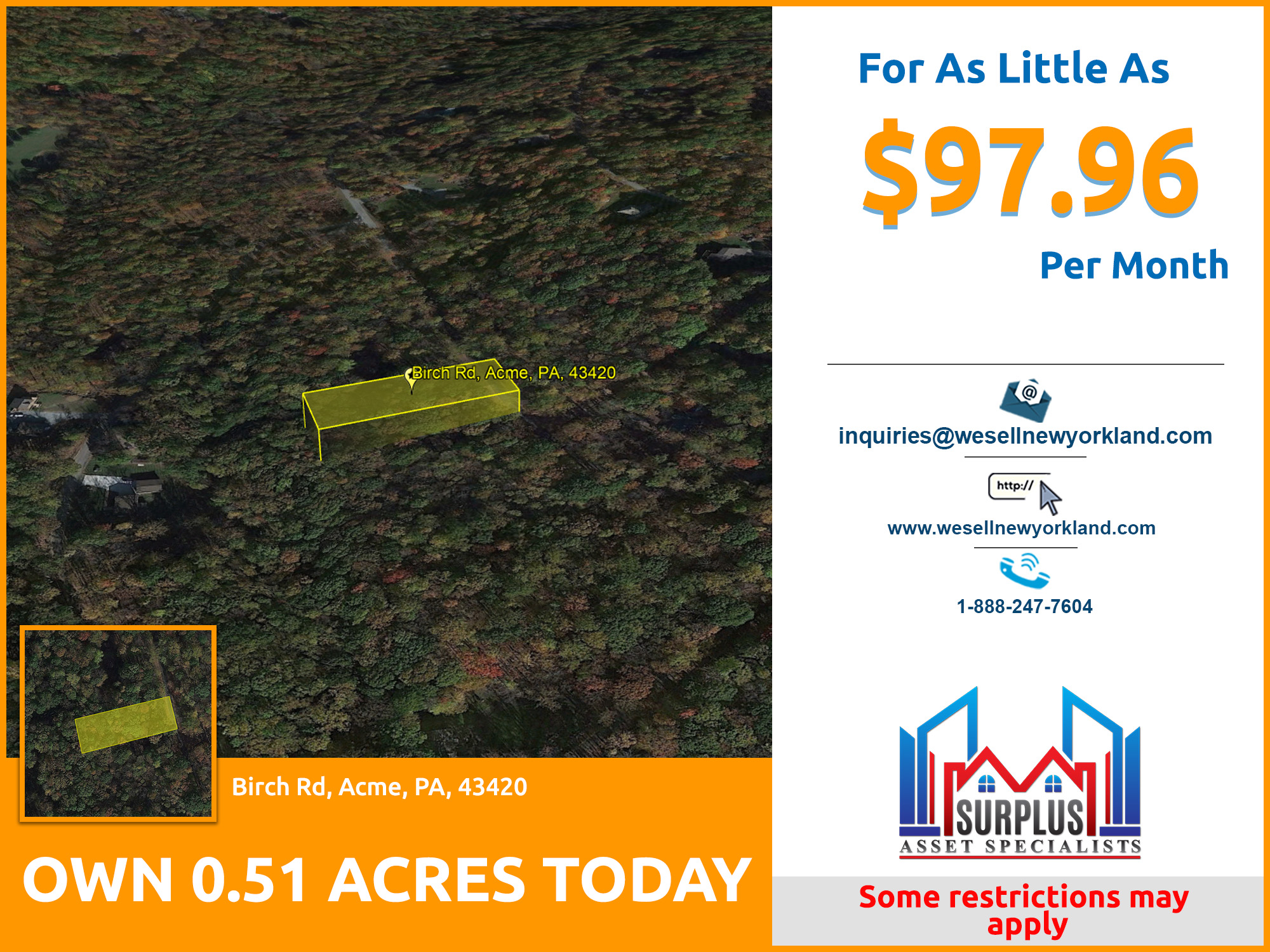 Lot 1503 Birch Rd, Acme, PA WeSellNewYorkLand.com