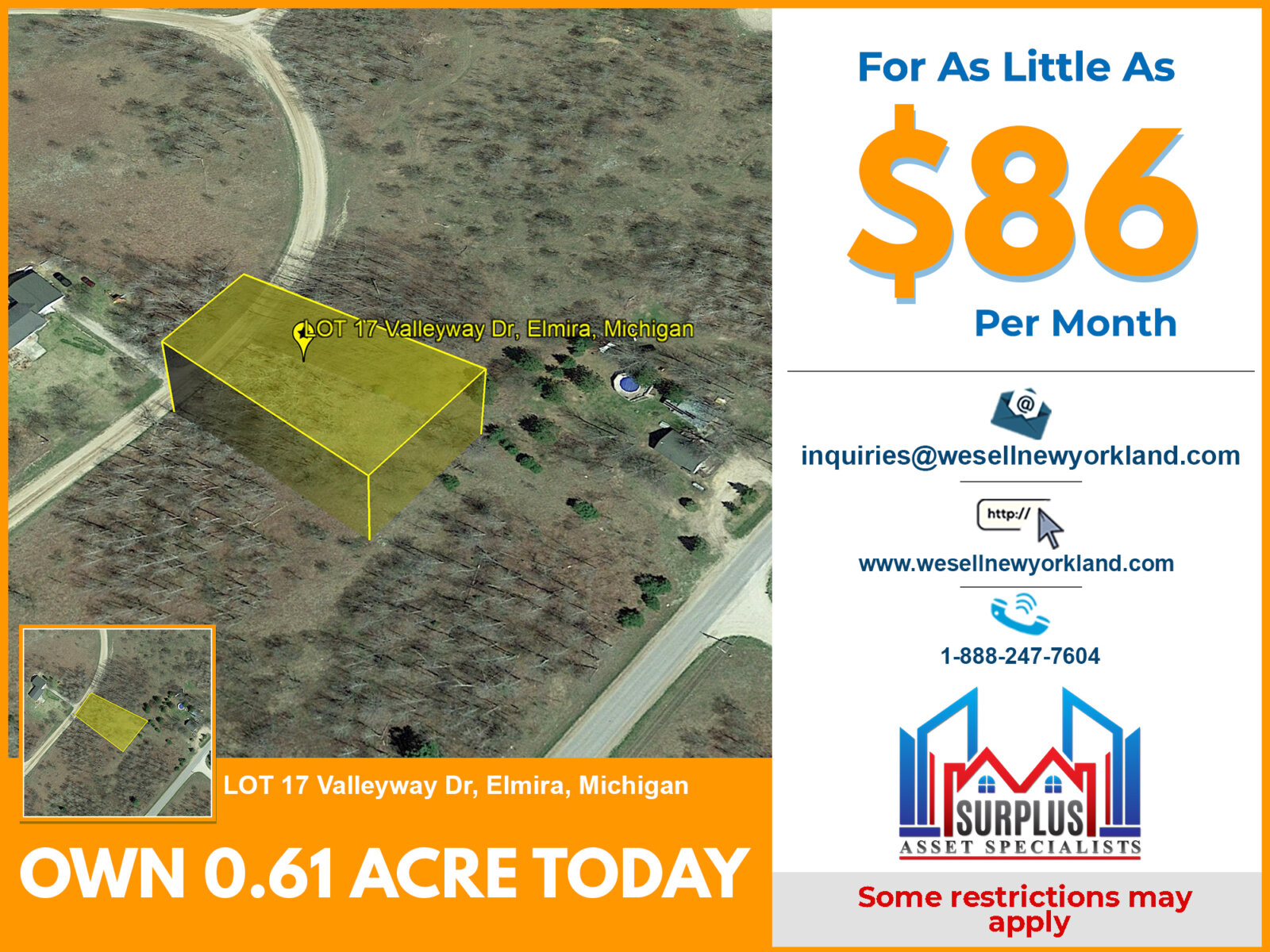 Lot 17 Valleyway Dr. Elmira, MI Main