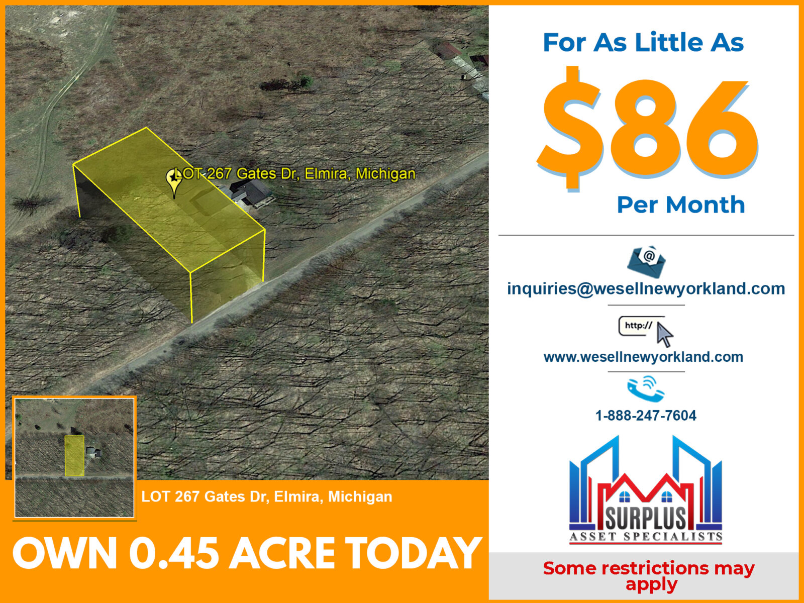 Lot 267 Gates Dr. Elmira, MI