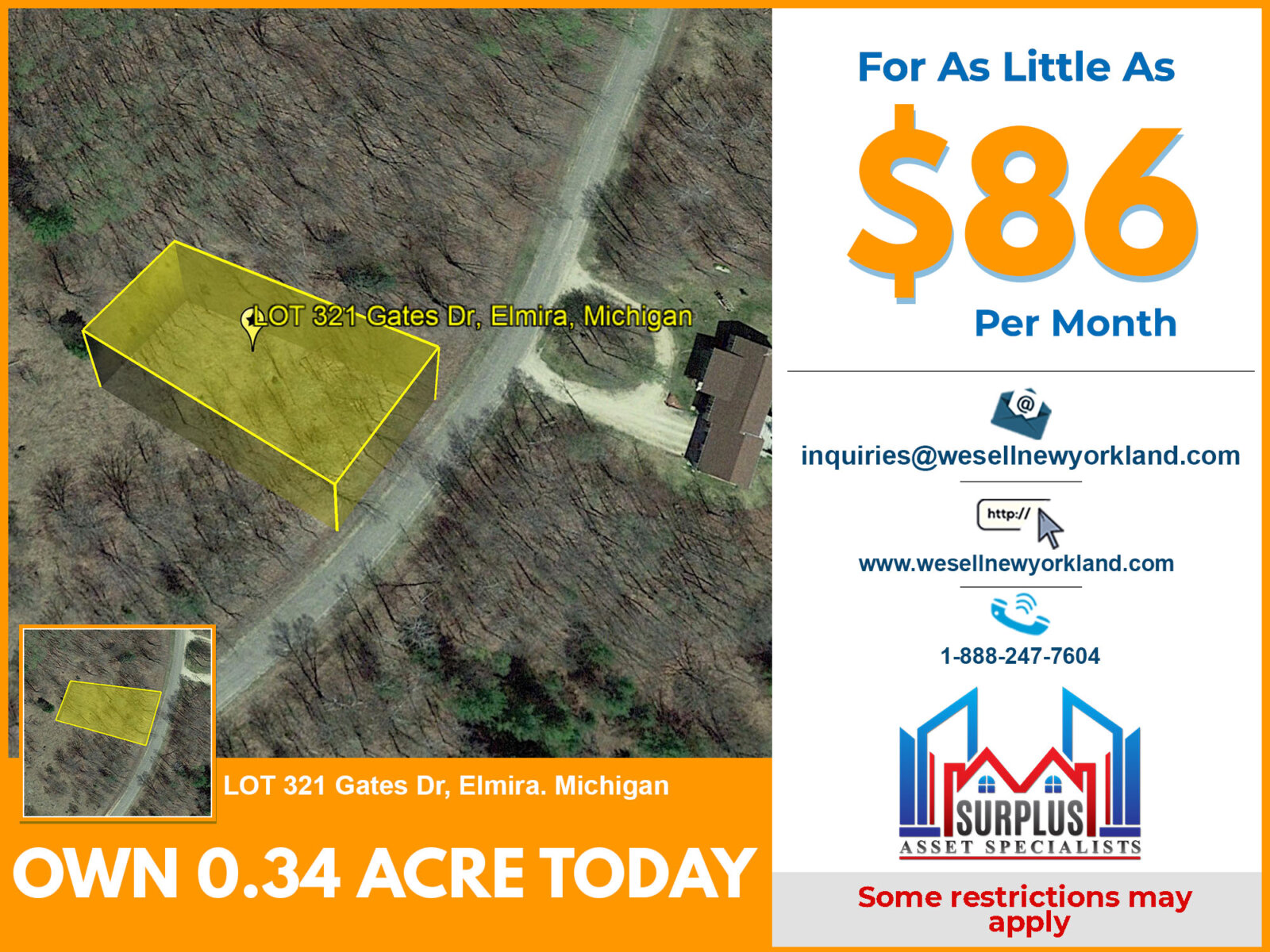 Lot 321 Gates Dr. Elmira, MI