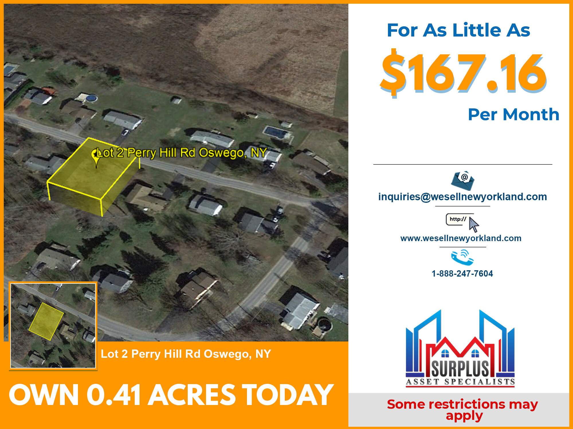 Lot 2 Perry Hill Rd Oswego, NY Land For Sale