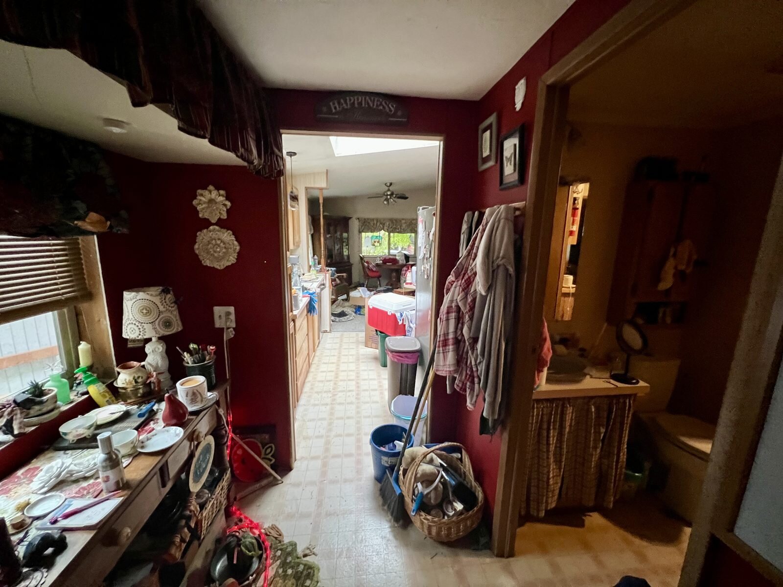 View from the utility area toward the kitchen and dining room of the Albany manufactured home