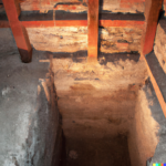looking down the bowing basement walls of a house with structural problems