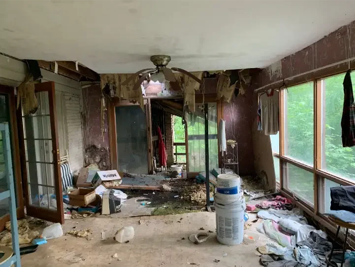Deteriorated old interior that needs cleaning and repairs
