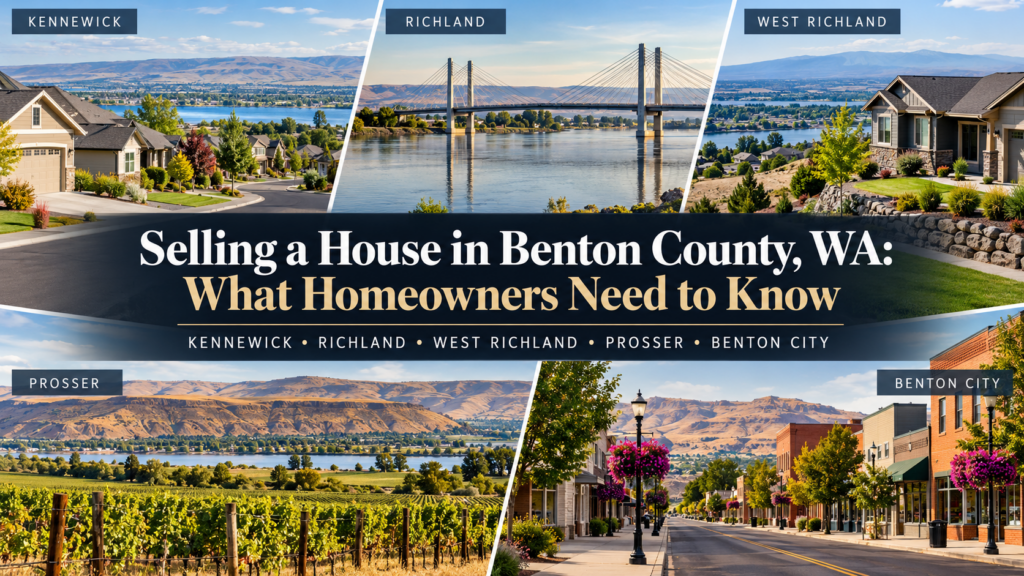 Selling a house in Benton County, WA, with views representing Kennewick, Richland, West Richland, Prosser, and Benton City