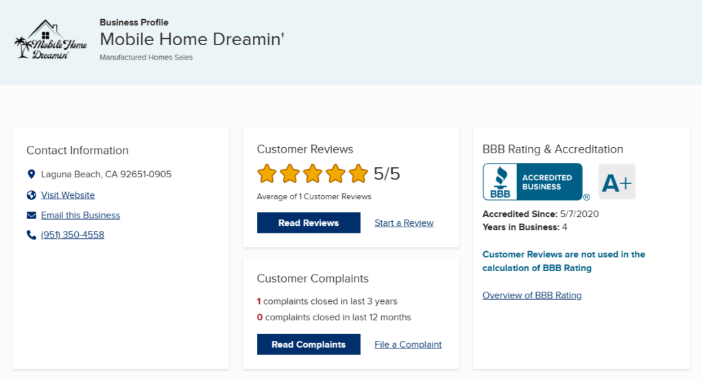 Mobile Home Dreamin - BBB Profile Image