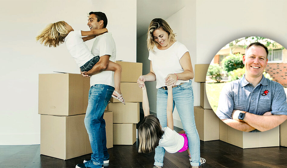 happy family in new home