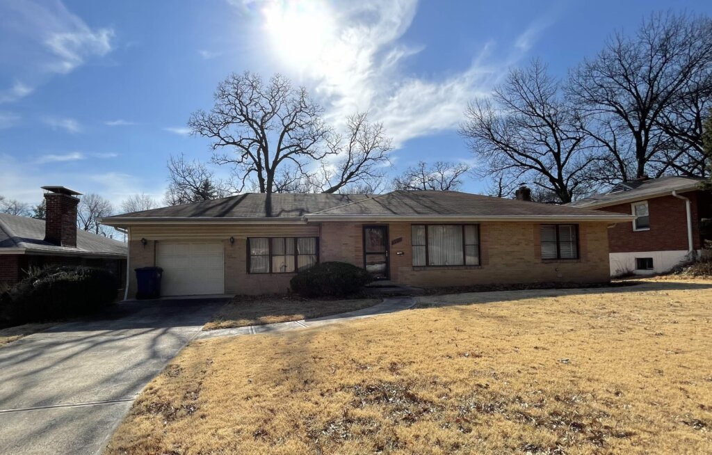 Front of a home in St. Louis that we bought fast with cash.