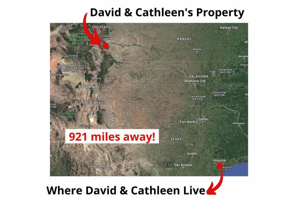 David and Cathleen's property is 921 miles from where they live