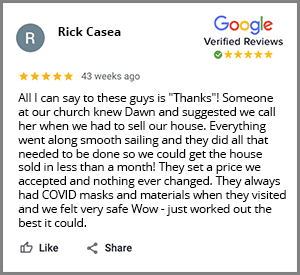 Cash Home Buyers In Massachusetts 5 Star Google Review