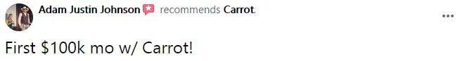 Carrot customer revenue result