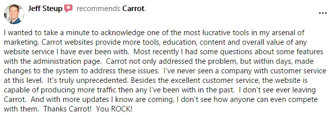 Carrot customer review