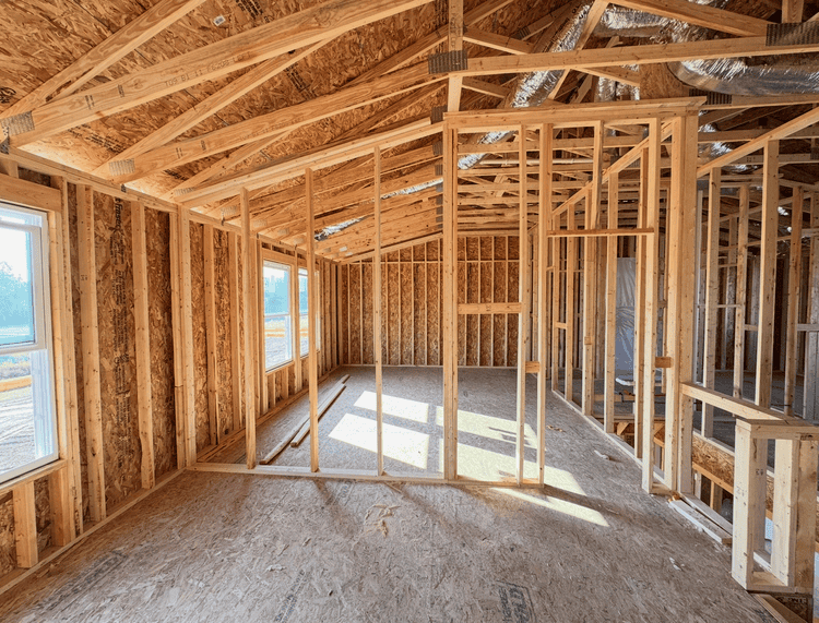 Production home builder framing with 16 on center and 24 on center northeast ohio