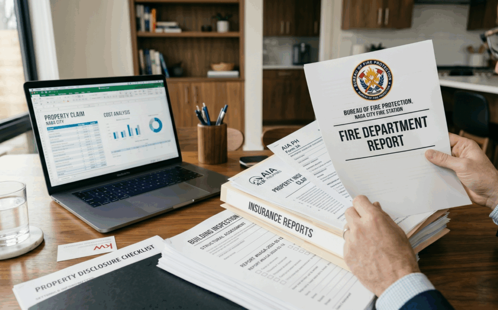 fire damage reports insurance documents home sale Ohio