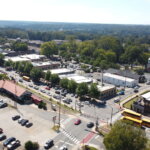 Aerial view of downtown Woodstock GA
