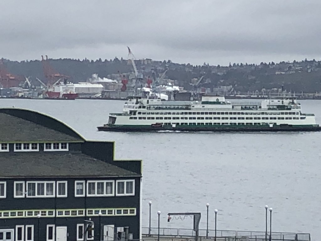 Bainbridge Island Ferry Leaving Downtown Seattle