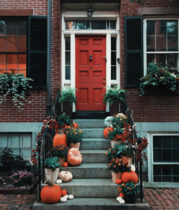 red front door makes house look ready to sell