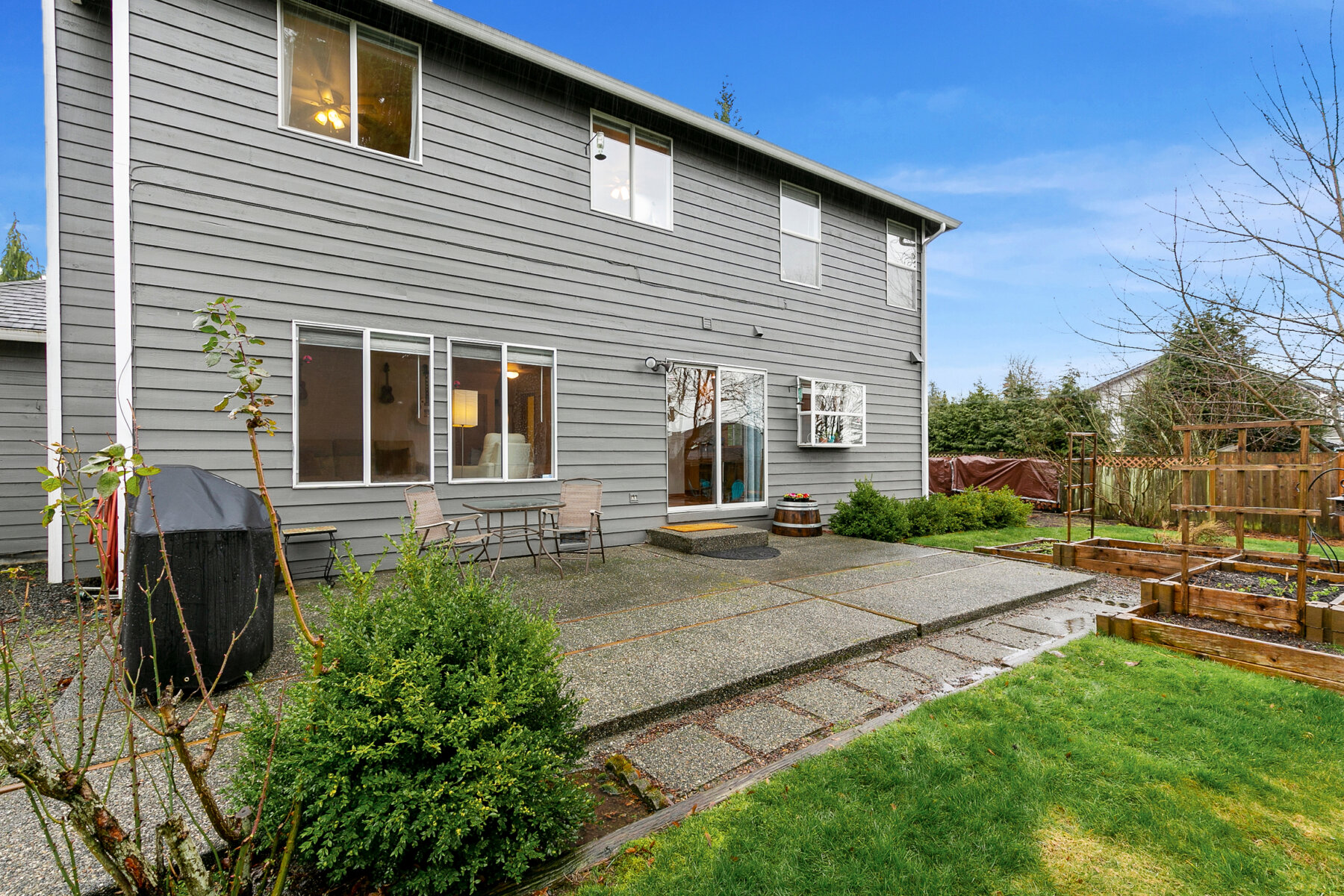 Backyard patio at a Marysville home