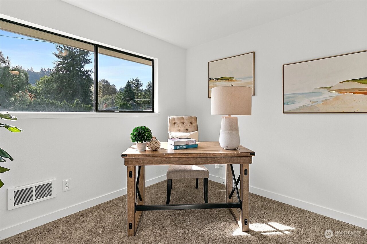 Cozy bedroom mini office in a home along Renton Maple Valley Highway