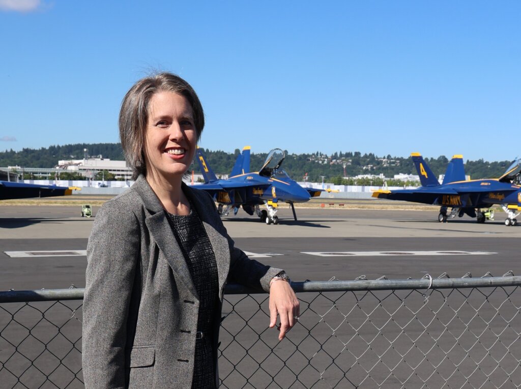 mesmerized by the aerobatics of the U.S. Navy Blue Angels soaring overhead