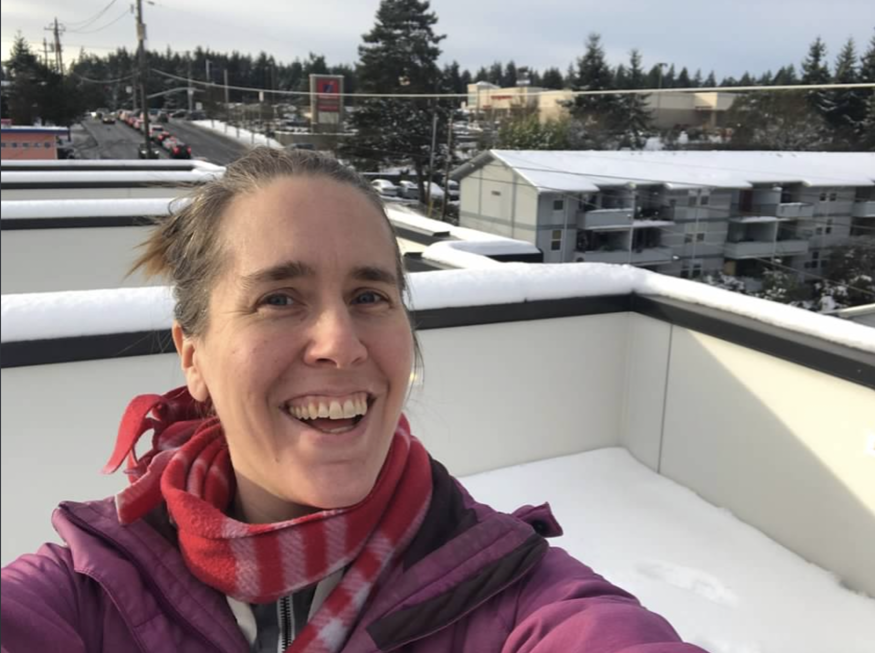 Emily Cressey enjoying a snowy winter day in the Seattle area