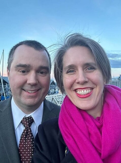 Emily Cressey with her husband