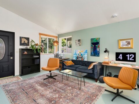 Modern Renovated 2-Bedroom Home in Kenmore, WA - Living Room1