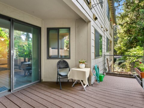 1-Bedroom Condo at Forest Creek Condominiums in Shoreline WA Back Porch 1