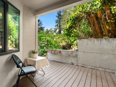 1-Bedroom Condo at Forest Creek Condominiums in Shoreline WA Back Porch